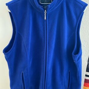 Karen Scott Blue Fleece Vest